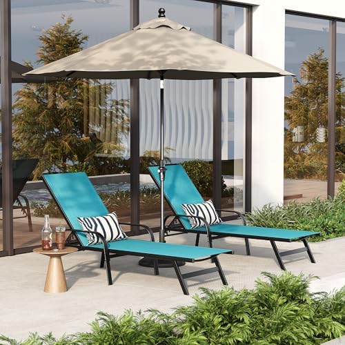 Garvee Outdoor Lounge Chair, Adjustable Patio Reclining Chaise - Image 3