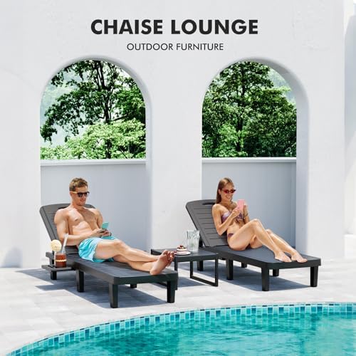WACASA Outdoor Pool Lounge Chairs Set of 4, Oversized Lounge Chairs Outdoor - Image 3