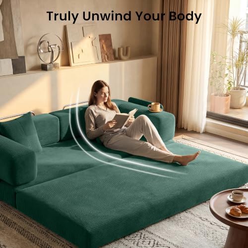 78.8" Convertible Futon Sofa Bed, Boneless Couch - Image 5