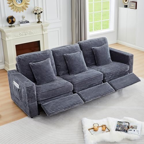 Power Reclining Sectional Sofa, Electric 3 Seat Recliner by ORRD