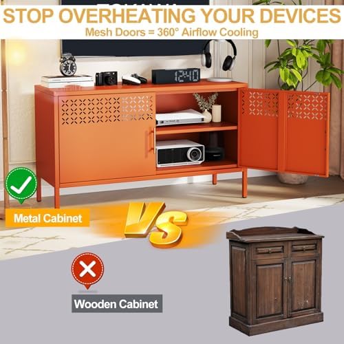 Metal Storage Cabinet Short, 2-Door Locker Cabinets - Image 3