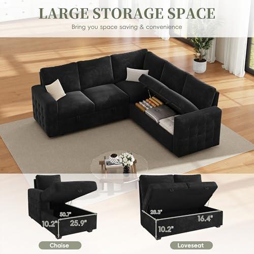 86" Sectional Sleeper Sofa Bed, 5 Seat Pull Out Couch - Image 5