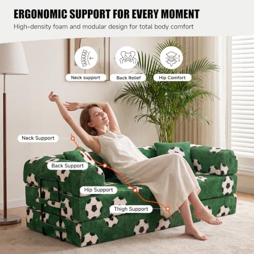 79" World Cup Soccer Sofa Bed, Foldable Sleeper Futon Floor Sofa - Image 5