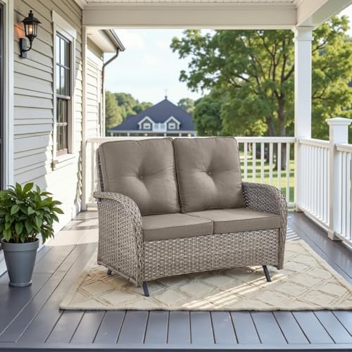 Belord Outdoor Glider Bench Patio Loveseat by Belord