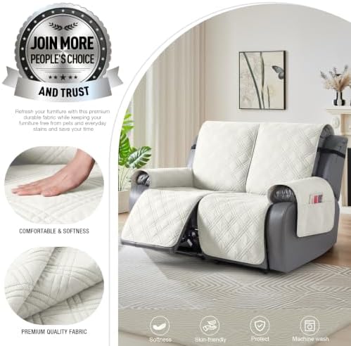 TAOCOCO Waterproof Loveseat Recliner Covers Non Slip - Image 3