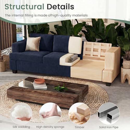 YOUDENOVA Sofa Couch, 3 Piece Set Comfy Sofa, 2 Loveseat & 3 Seater Sofa - Image 7