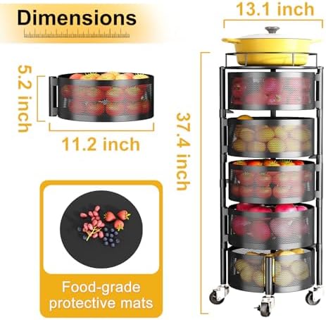 SNTD 5-Tier Fruit and Vegetable Basket Bowls - Image 2