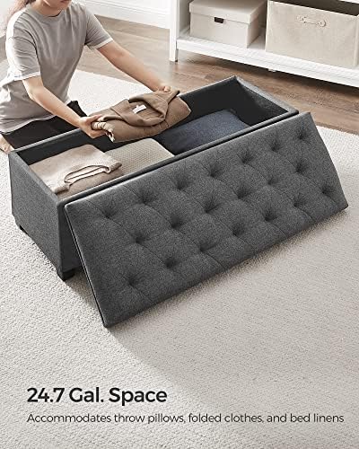 SONGMICS Storage Ottoman Bench, Foot Rest - Image 2