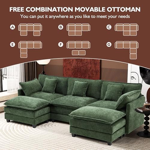 Ihanherry 111.4" U Shaped Modern Sofa Modular Sectional Cloud Couch - Image 6
