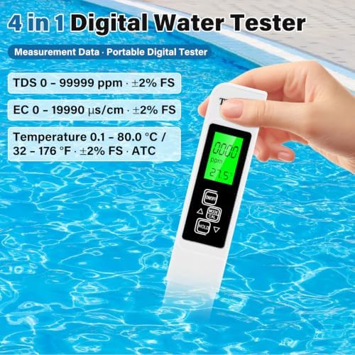2026 4-in-1 Digital Water Tester 0-9999PPM, TDS/EC/Hardness/Temperature Meter - Image 2