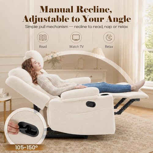 GUEAPY Reclining Sofa for Living Room, Flip-Down Center Backrest, 4 Cup Holders - Image 3