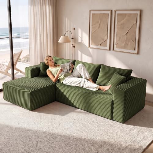 92.5" Boneless Couch, Left Facing Sectional Sofa - Image 3