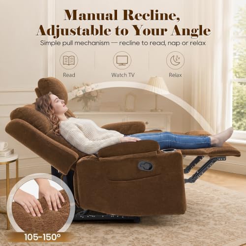 GUEAPY Reclining Loveseat for Living Room, Dual Cup Holders, 2 Side Pockets - Image 3