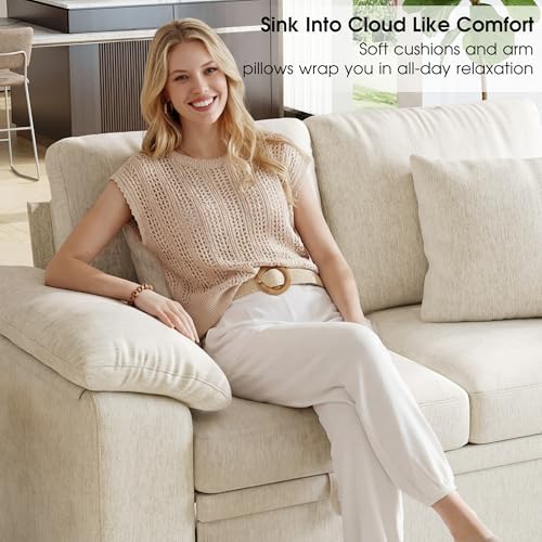 WorthFurni 61” Pull Out Couch, 2 in 1 Sleeper Sofa Bed - Image 4