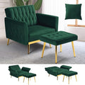 Velvet Accent Chair w/Ottoman & Adjustable Backrest by ACMEASE