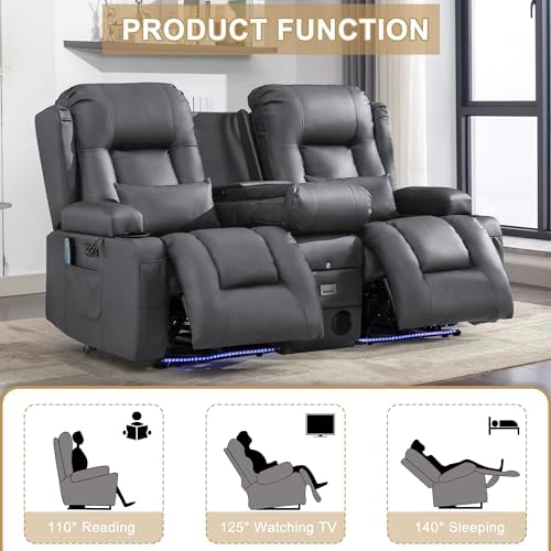 URRED Power Loveseat Recliner Sofa - Image 4