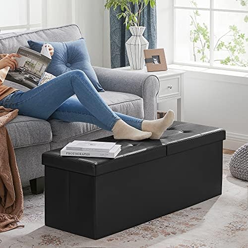 SONGMICS 43.3 Inches Folding Storage Ottoman Bench - Image 4