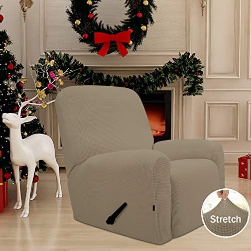 Easy-Going Stretch Recliner Chair Sofa Slipcover Washable Natural - Image 2