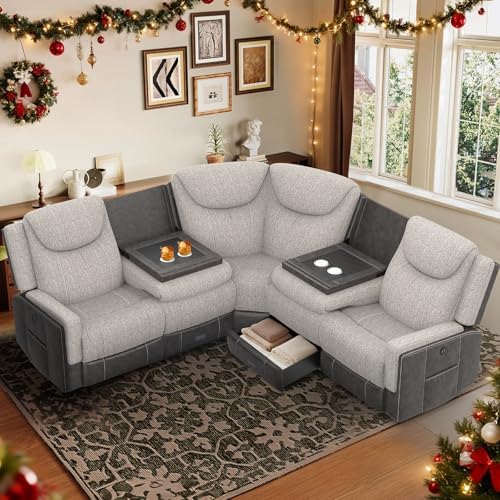 Dresegmt Manual Recliner Sectional Sofa by Dresegmt