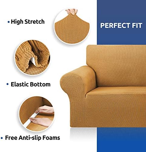 KEKUOU Stretch Couch Covers for Sofa, 3 Cushion Couch Slipcover - Image 6