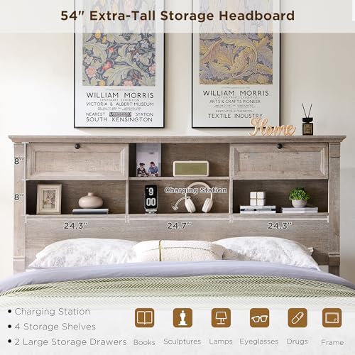 Farmhouse Wood King Size Bed Frame - Image 5