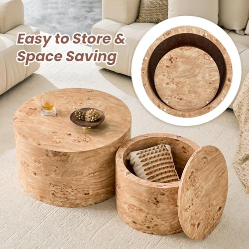 LKTART Round Nesting Coffee Table Set of 2 - Image 3