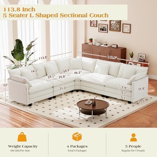 Hanherry Modular Sectional Sofa, Cloud Couch - Image 6