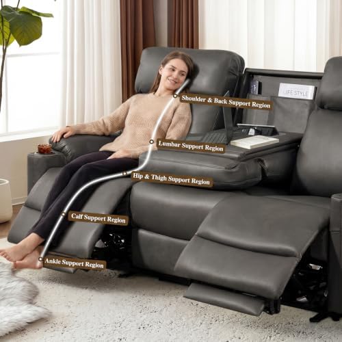 Power Reclining Sofa, 3-Seat Dual Electric Recliner Couch - Image 6
