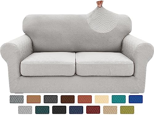 XINEAGE 3-Piece Stretch Loveseat Sofa Cover, Washable Couch Covers by XINEAGE