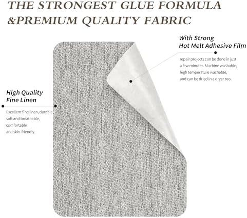 King Mountain Premium Linen Fabric Iron-on Repair Patch, Inside&Outside Fabric - Image 3