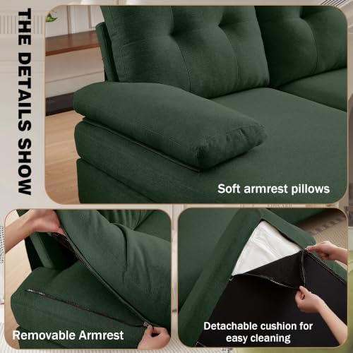 Sectional Couches for Living Room, Modern Linen Fibre U Shaped Sofa Couch - Image 5