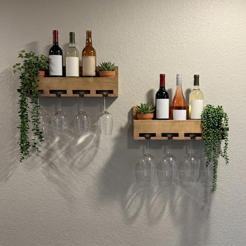 Novabright 2 Pack Wall Mounted Wine Rack, 15.7 x 8.66 Inch Rustic Farmhouse by Unknown