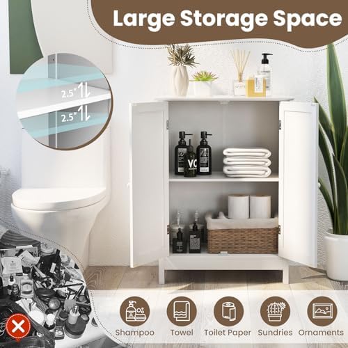 COSTWAY Bathroom Storage Cabinet, Freestanding Bathroom Organizers - Image 5