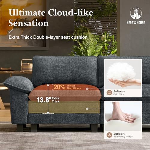 HERA'S HOUSE Modular Sectional Sofa and Loveseat Set 3 Piece Cloud Sofa Set - Image 3