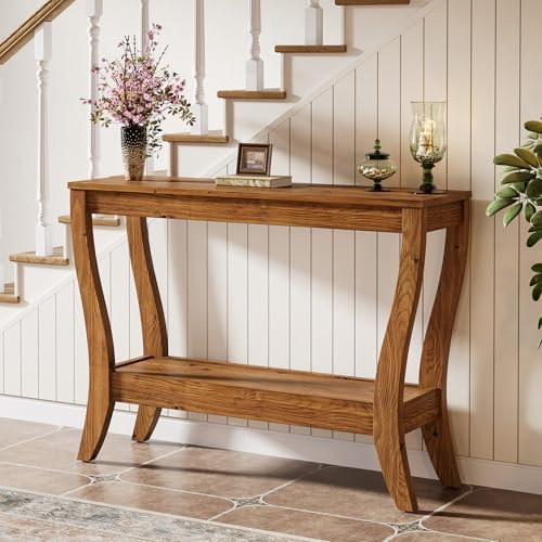 Solid Wood Console Table for Entryway, 41.3-Inch Farmhouse Sofa Table - Image 5