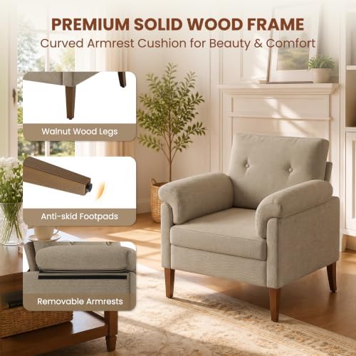 Accent Chairs Set of 2, Modern Upholstered Corner Chair - Image 4