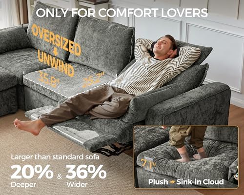 134" Modular Power Reclining Sectional 5 Seater L-Shaped Couch - Image 4