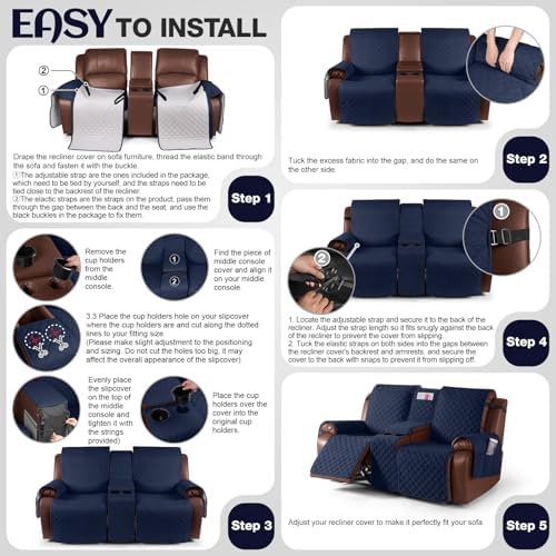 KinCam 100% Waterproof Loveseat Recliner Cover - Image 6