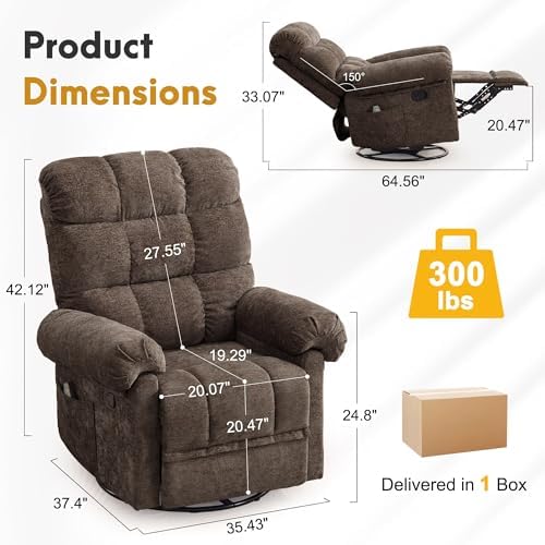 Korser 360° Swivel Rocker Recliner Chair, Rocking Chair Nursery - Image 2