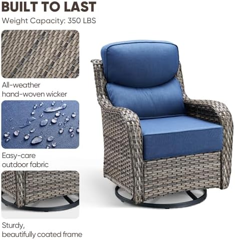 Swivel Patio Chairs sofa Set of 2 - Image 3