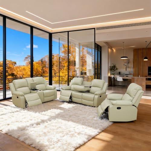 3 Piece Reclining Sectional Couch by Unknown