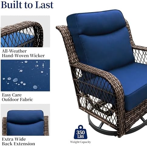 PIZZELLO 3 Piece Outdoor Swivel Chairs - Image 5
