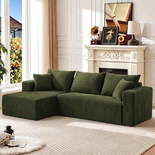 92.5" Boneless Couch, Left Facing Sectional Sofa by Yimilife