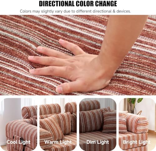 79" Memory Foam Sofa Bed, High Headrest Convertible Futon Boneless Couch - Image 7