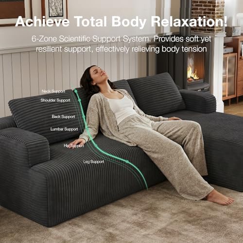 Novilla 144'' L-Shape Boneless Couches - Image 6