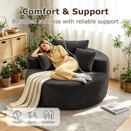 Oversized Chaise Lounge Chair Indoor, Boneless Sleeper Sofa Bed - Image 5