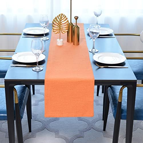 Dinning Table Runner Cloth 12 x 48 Inches Farmhouse Kitchen Coffee Burlap Table - Image 2
