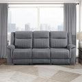 Lexicon Polished Microfiber Wall Hugger Manual Double Reclining Sofa by Lexicon