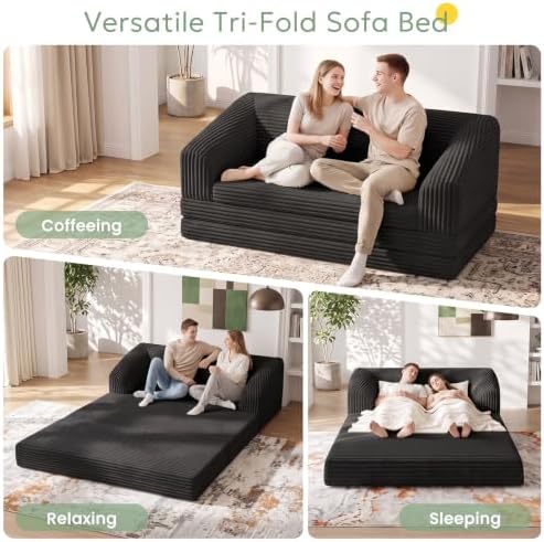Convertible Sofa Bed, Boneless Loveseat Sleeper Folding Couch Bed - Image 4