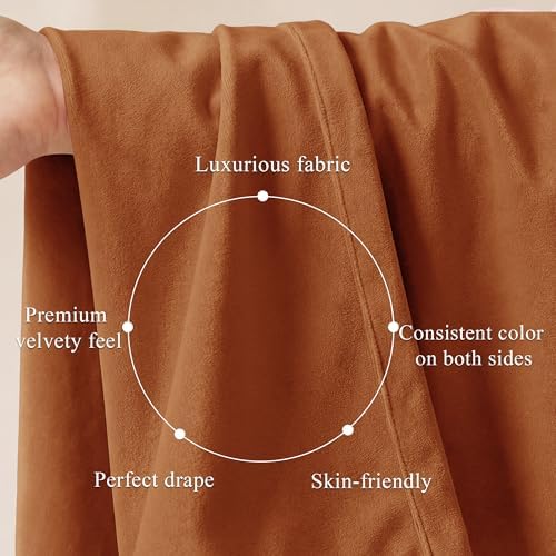 StangH Orange Velvet Curtains Extra Long fpr Cafe Store - Image 4